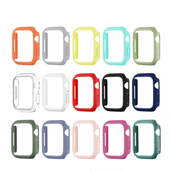 Apple Watch 7 Serisi 41mm Rubber Sert Plastik Mat Kılıf Kapak - Resim 2