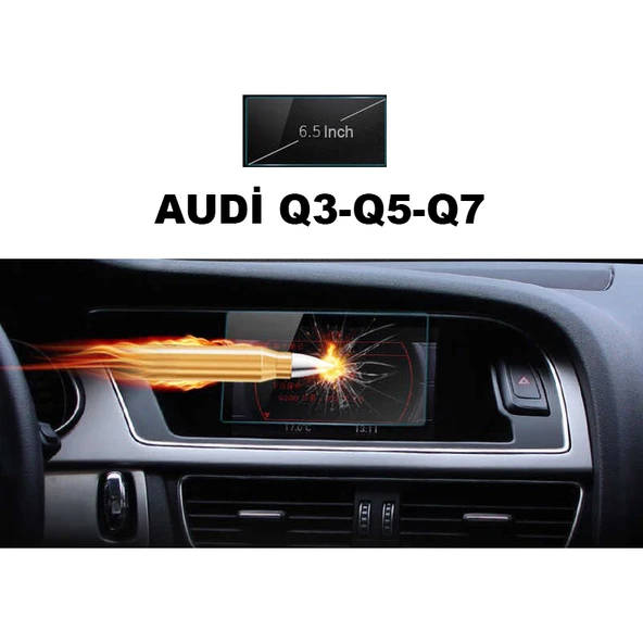 Audi Q3 Q5 Q7 2013-2017 ile Uyumlu 6.5inç Navigasyon Temperli Ekran Koruyucu