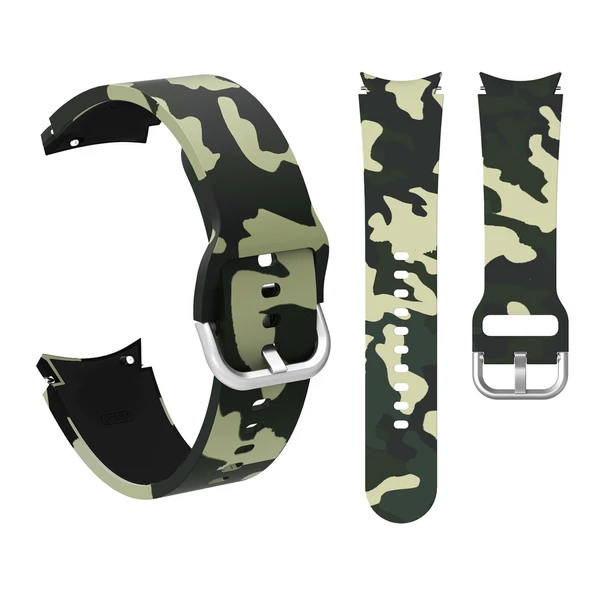 Samsung Galaxy Watch 4 5 6 7 Pro 40 42 43 44 46 47mm Uyumlu Kamuflaj Kordon - Resim 5
