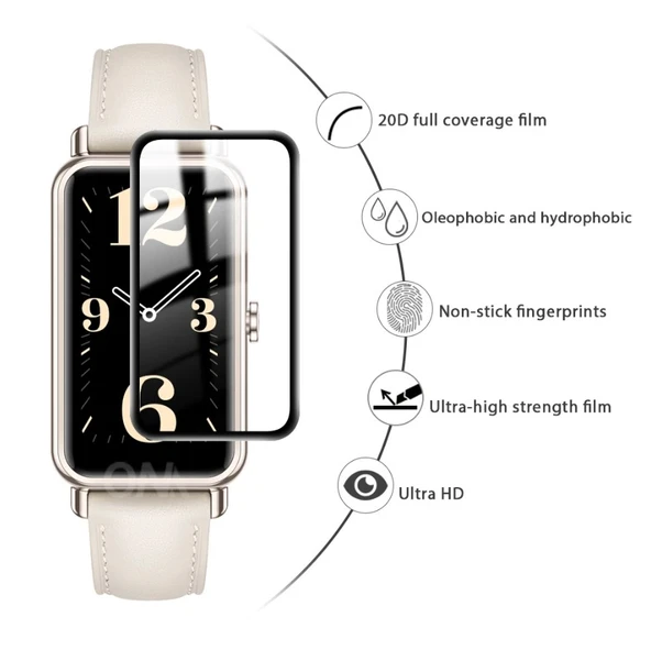 Huawei Watch Fit Mini ile Uyumlu 3D Cam Full Ekran Koruyucu - Resim 2