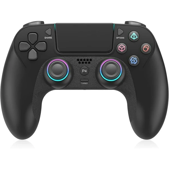 Ozmik PS4 için kablosuz kol PS4/Pro/Slim/PC ile uyumlu çift titreşimli/dokunmatik panel Android-İos Siyah ürün görseli