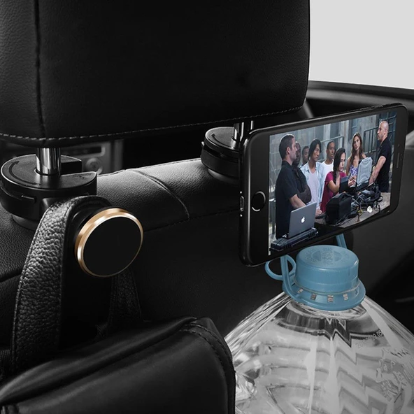 Araç Koltuk Başlık Arkası Manyetik Mıknatıslı iPad Telefon Tutucu - 4