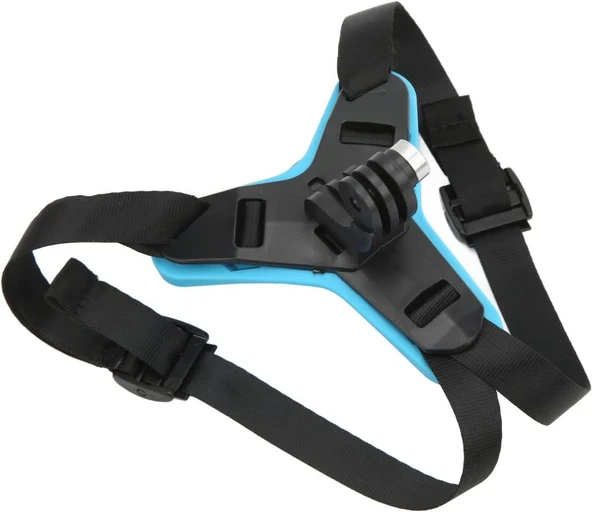 GoPro ile Uyumlu Aksiyon Kamera Kask Alt Çene Bağlantı Aparatı Pratik Mavi