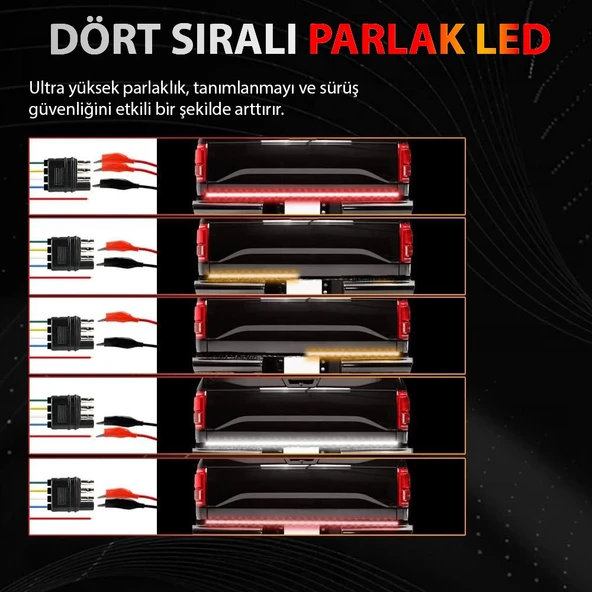 Pick Up Off Road 4x4 Bagaj 4 Sıra Kayan LED Sinyalli 5 Modlu 150cm - 3