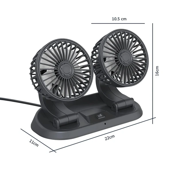 Araç Araba Otomobil Mini 2 li Vantilatör Fan Pervane Soğutucu 12V FAN10 - 2