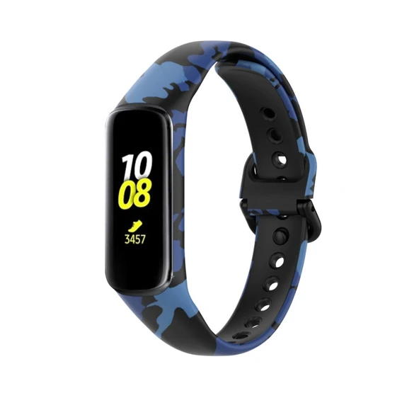 Samsung Galaxy Fit 2 R220 Uyumlu Kamuflaj Desenli Kordon Kayış - Resim 2