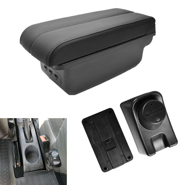 Dacia Sandero ile Uyumlu 2013-2018 Delmesiz Vidasız Kol Dayama Kolçak - 2