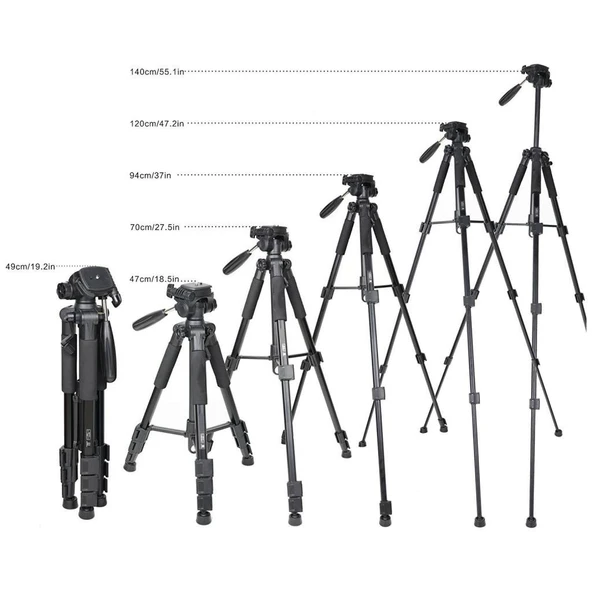 Techmaster T11 Kamera Youtuber DSLR Canon Nikon Sony Tripod 140cm 5kg Kapasite - 4