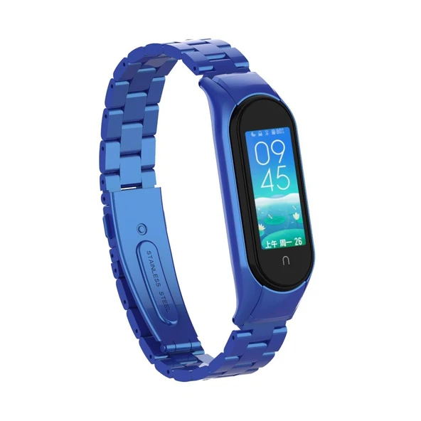 Xiaomi Mi Band 5 Mi Band 6 Uyumlu Çelik Steel Kordon Kayış - Resim 7