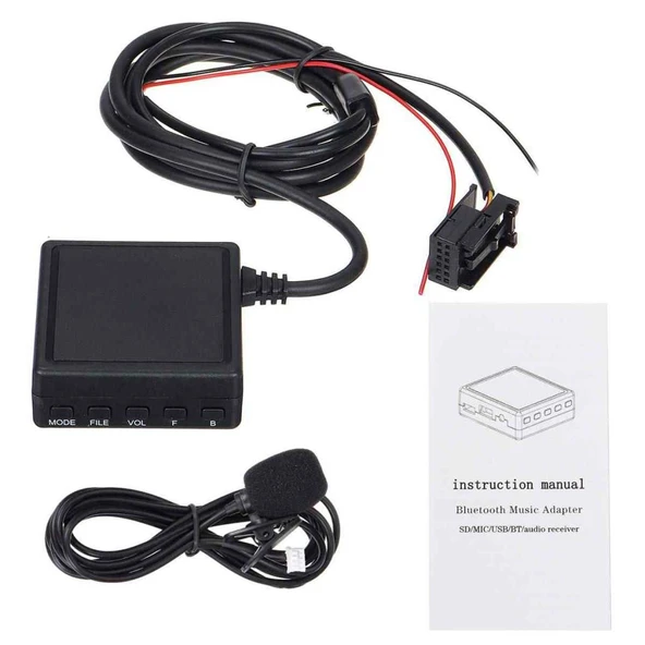 Bmw E85 83 Z4 X3 Mini Cooper ile Uyumlu Bt 5.0 Mikrofonlu Aux Adaptörü Sku10 Usb Tf Kart Girişi - 3