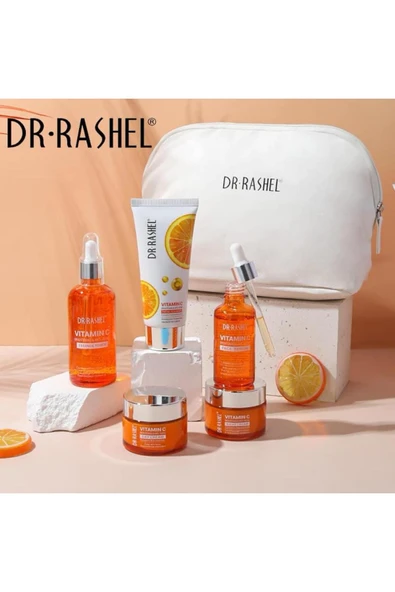 C Vitamini Aydınlatıcı ve Yaşlanma Karşıtı Cilt Bakım Seti(5 Parça-Çanta Hediyeli)
