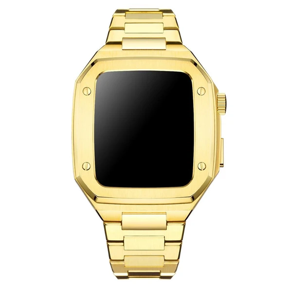Apple Watch 4 5 6 44mm Uyumlu Paslanmaz Çelik Zırh Armor Kasa Kordon - 7