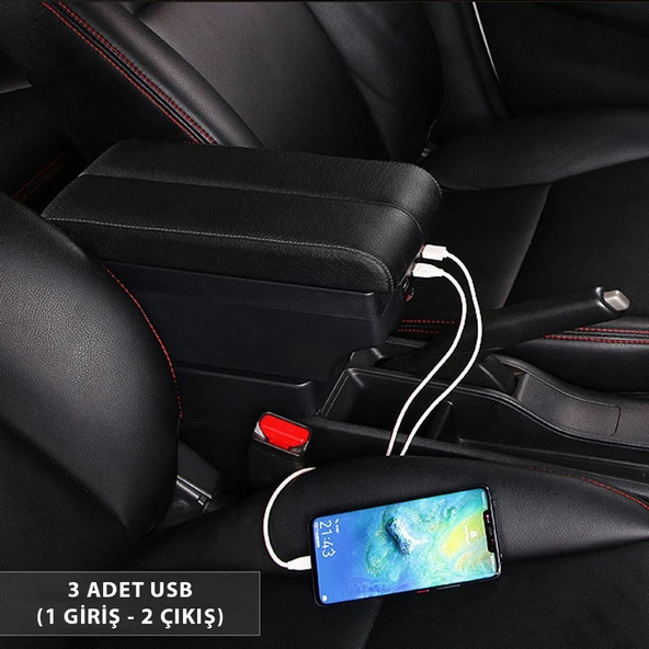 Hyundai Accent ile Uyumlu 2017-2020 Delmesiz Vidasız Kol Dayama Kolçak - 7