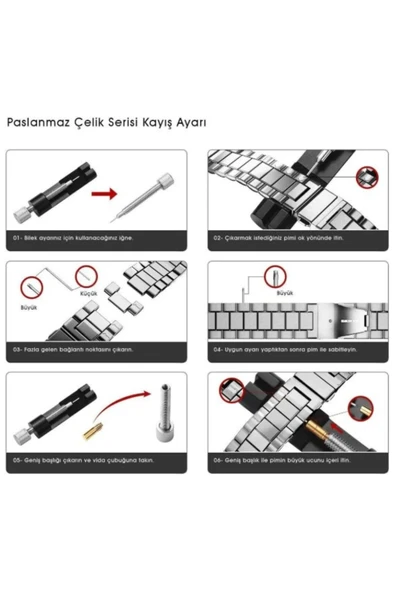 Apple Watch 7 8 9 10 Ultra 2 44 45 46 49mm Uyumlu Çelik Kordon - Resim 3