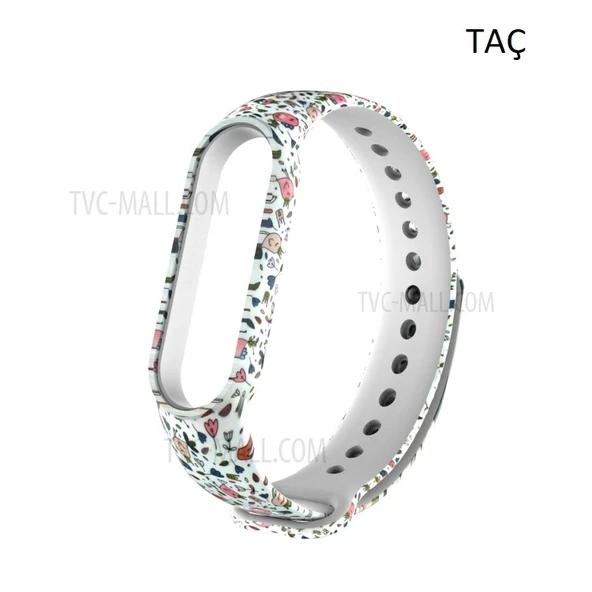 Xiaomi Mi Band 5 Mi Band 6 Mi Band 7 Uyumlu Desenli Silikon Kordon - Resim 11