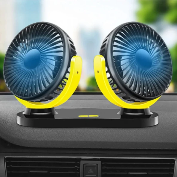 Araç Araba Ev Ofis Masaüstü 2 li Vantilatör Fan Pervane Usb Girişli X916 - 6