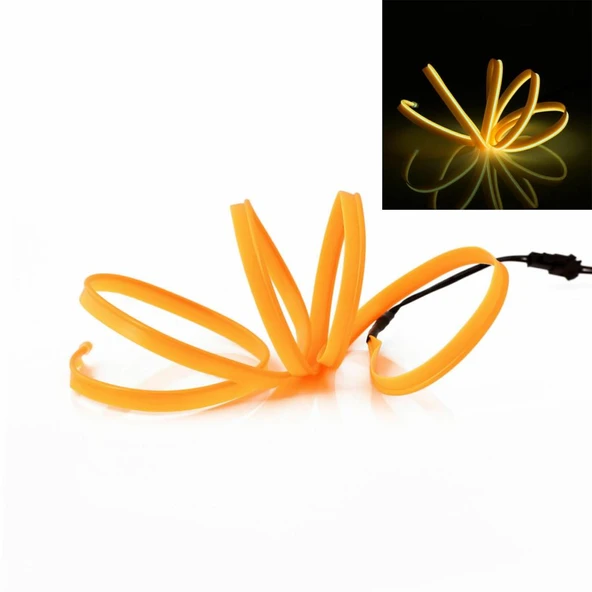 Araç Araba İçi Torpido Ledi Şerit Renkli İp Neon İp Led 3 Metre - 8