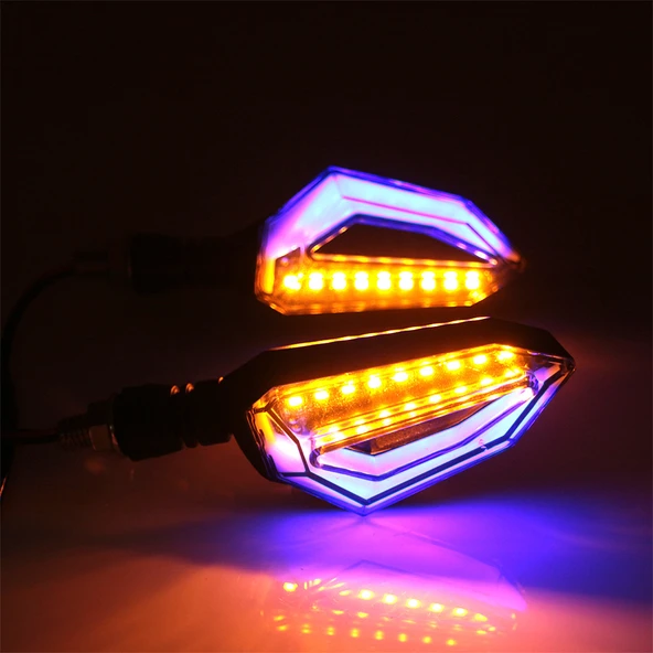 Motosiklet Led Kayar Sinyal Led Lambası 12V Su Geçirmez ZXD-05 - Resim 3