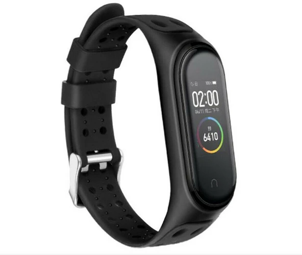 Xiaomi Mi Band 5 6 7 Uyumlu Delikli Spor Silikon Kordon Kayış - 8