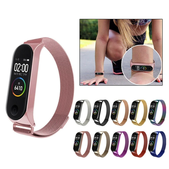 Xiaomi Mi Band 5 Mi Band 6 Uyumlu Metal Hasır Kordon Kayış - Resim 2