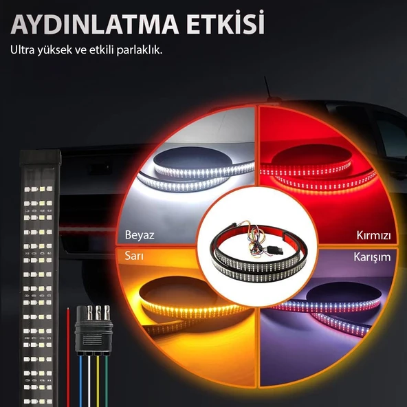 Pick Up Off Road 4x4 Bagaj 4 Sıra Kayan LED Sinyalli 5 Modlu 150cm - 8