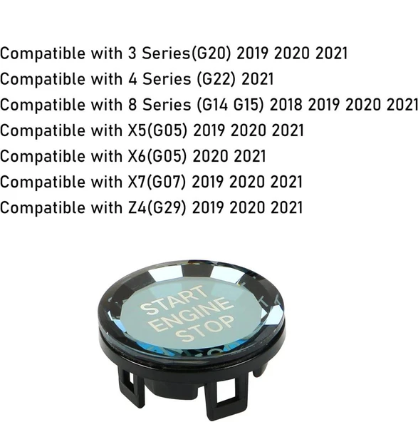 Bmw G20 G22 G29 G14 G15 G16 ile Uyumlu Serisi Kristal Start Stop Tuşu - Resim 5