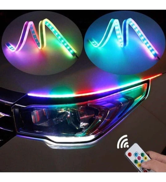 Far Üstü Kayar Sinyalli Gündüz Ledi Led Kumandalı RGB 60cm - 6