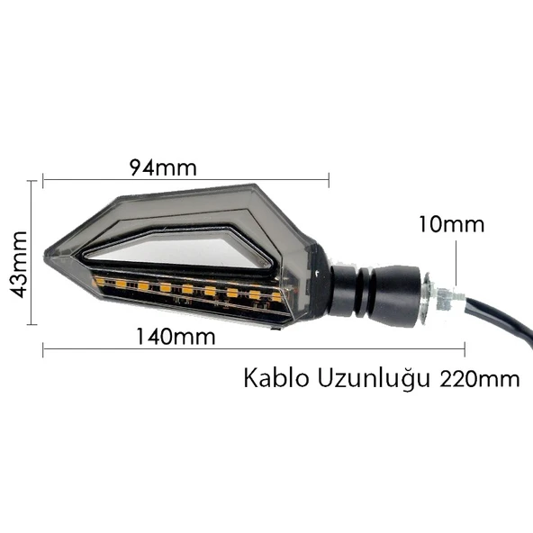 Motosiklet Led Kayar Sinyal Led Lambası 12V Su Geçirmez ZXD-05 - Resim 8
