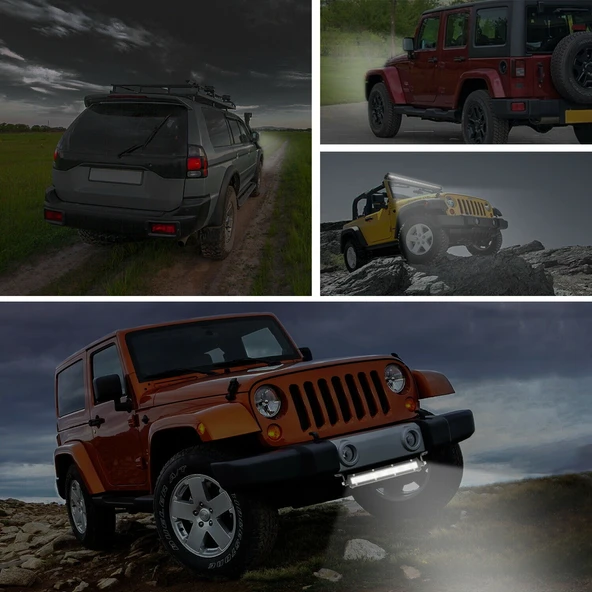 18W 6 Led Tek Sıra Yayıcı Off Road Gündüz Farı Lambası Projektör - 4