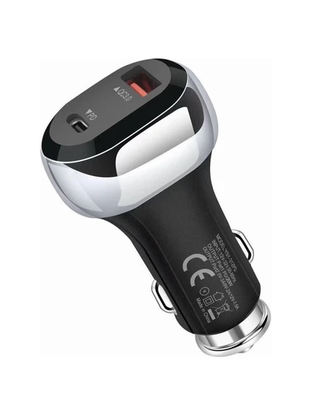 38w Pd 20w Qc 3.0 18w Hızlı Araç Şarj Cihazı YSY312 Siyah - 5