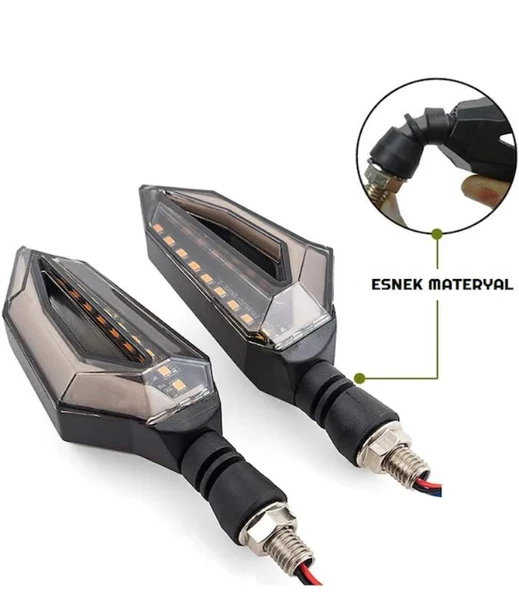 Motosiklet Led Kayar Sinyal Led Lambası 12V Su Geçirmez ZXD-05 - Resim 6