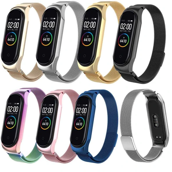 Xiaomi Mi Band 5 Mi Band 6 Uyumlu Metal Hasır Kordon Kayış ürün görseli