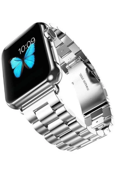 Apple Watch 7 8 9 10 Ultra 2 44 45 46 49mm Uyumlu Çelik Kordon - Resim 7