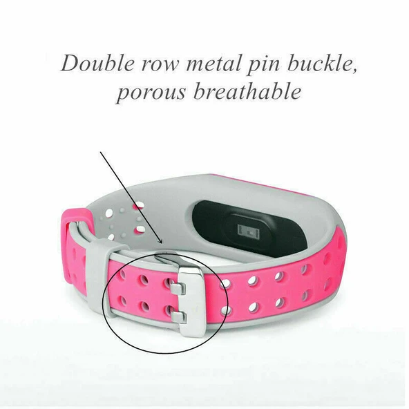 Xiaomi Mi Band 5 6 7 Uyumlu Delikli Spor Silikon Kordon Kayış - 2