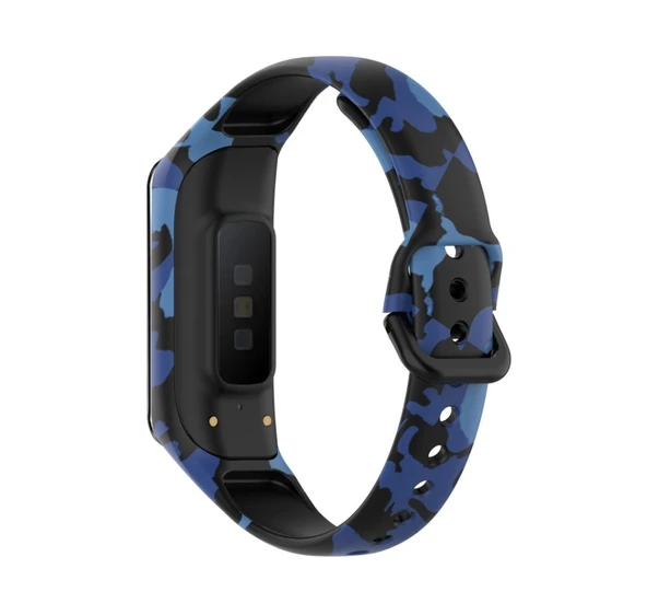 Samsung Galaxy Fit 2 R220 Uyumlu Kamuflaj Desenli Kordon Kayış - Resim 5