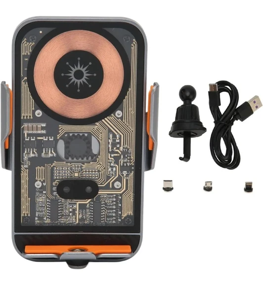 Magsafe Kablosuz iPhone Xiaomi Samsung ile Uyumlu Sensörlü Araç Tutucu Şarj Cihazı C11 - 7