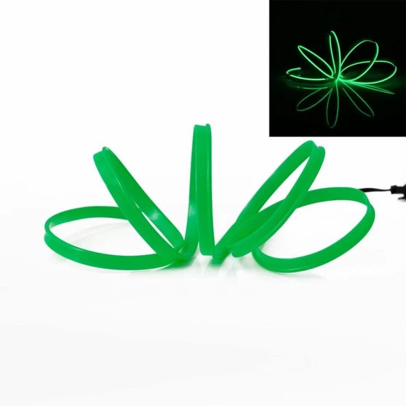 Araç Araba İçi Torpido Ledi Şerit Renkli İp Neon İp Led 3 Metre - 4