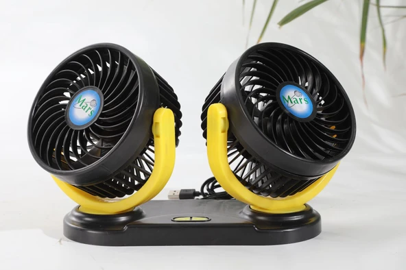 Araç Araba Ev Ofis Masaüstü 2 li Vantilatör Fan Pervane Usb Girişli X916 - 4