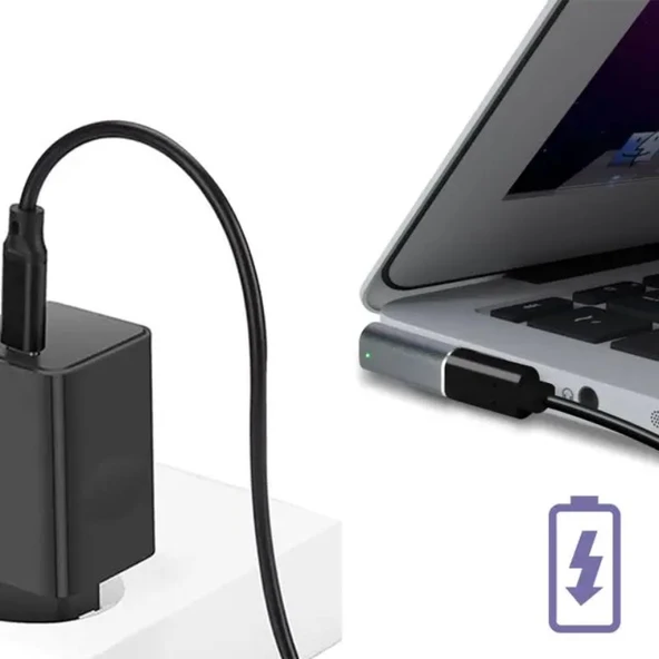 Type-C to Magsafe 1 ile Uyumlu 60w 85w T Type Çevirici Şarj Adaptörü - 3