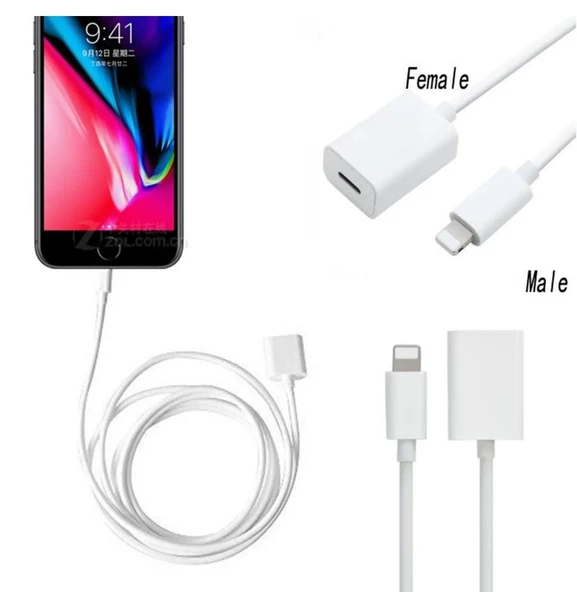 Techmaster Apple iPhone Lightning ile Uyumlu Uzatma Kablosu 1 Metre - 2