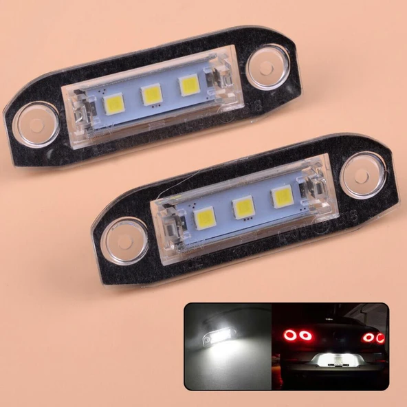 Volvo S80 S60 S40 C70 V70 XC90 XC60 ile Uyumlu Plaka Ledi Aydınlatma Lambası - 3