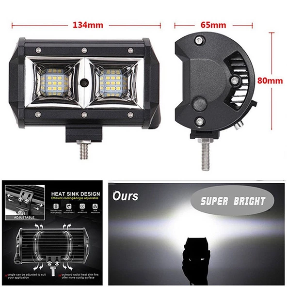 18 Ledli 54W Metal Kasalı Off Road Gündüz Yayıcı Sis Lambası 12V - 3