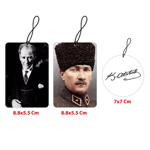 Techmaster Araç Asma Koku Atatürk Figür İmza Tasarım Set 1 - 2