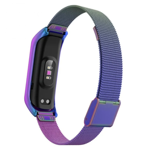 Samsung Galaxy Fit 2 R220 Uyumlu Metal Hasır Tokalı Kordon Kayış - Resim 5