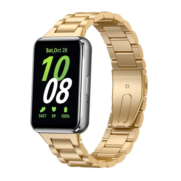 Samsung Galaxy Fit 3 R390 Uyumlu Metal Baklalı Çelik Kordon Kayış - 5