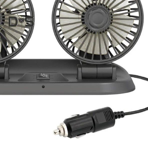 Araç Araba Otomobil Mini 2 li Vantilatör Fan Pervane Soğutucu 12V FAN10 - 7