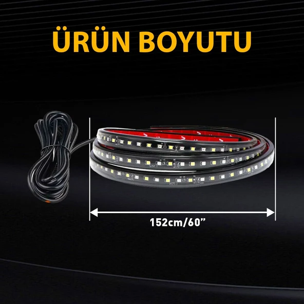 Pick Up Off Road Karavan Suv Yan Basamak Ledi DRL Sinyalli 150cm - 6