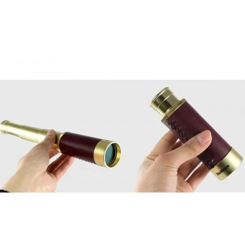 30x40 Panda Büyük Mercekli Pirinç Gövdeli Deri Çantalı Denizcilik Korsan Dürbün - Resim 7