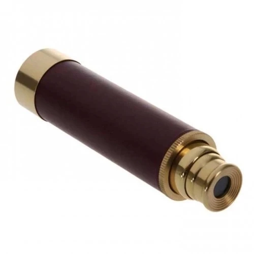 30x40 Panda Büyük Mercekli Pirinç Gövdeli Deri Çantalı Denizcilik Korsan Dürbün - Resim 5