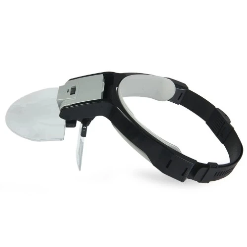 Lens Takmalı 5 Lenslı , Led Lambalı Şapka Tip Büyüteç - 4